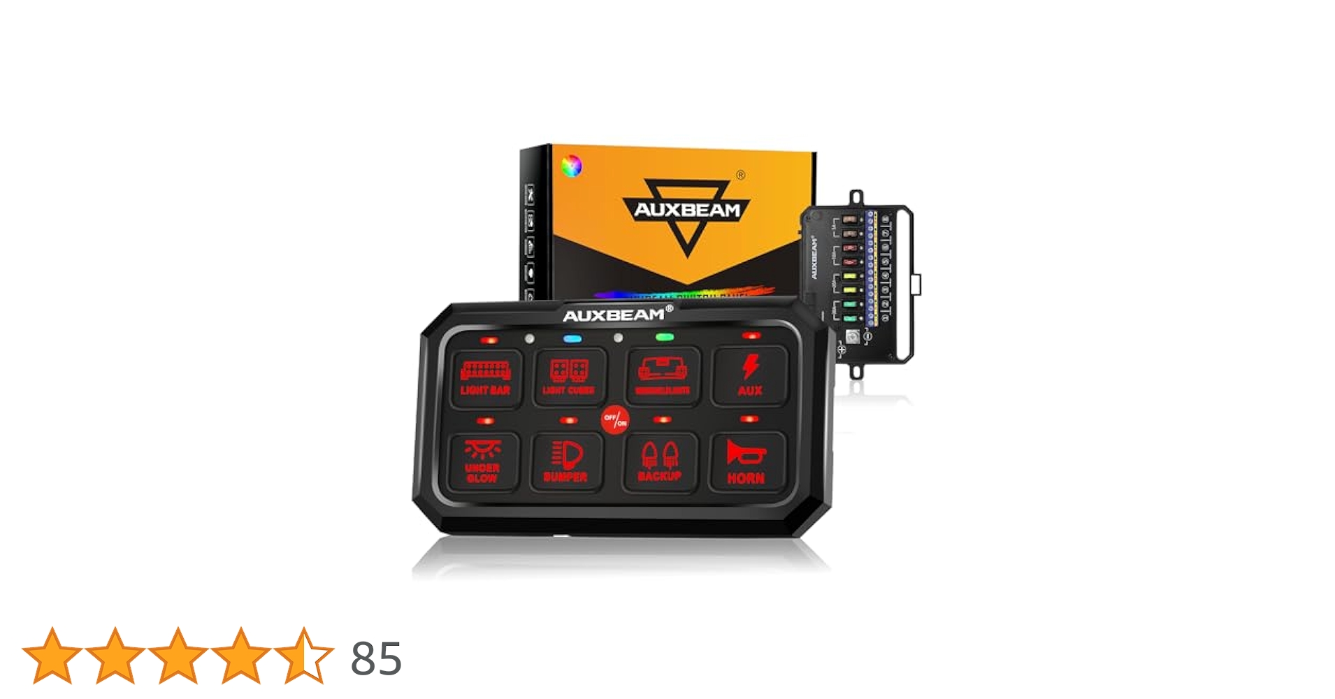 Auxbeam 8ギャングスイッチパネル RB80 Amazon.com: Auxbeam 8 Gang Switch Panel RB80 XL 5.3 Inch RGB